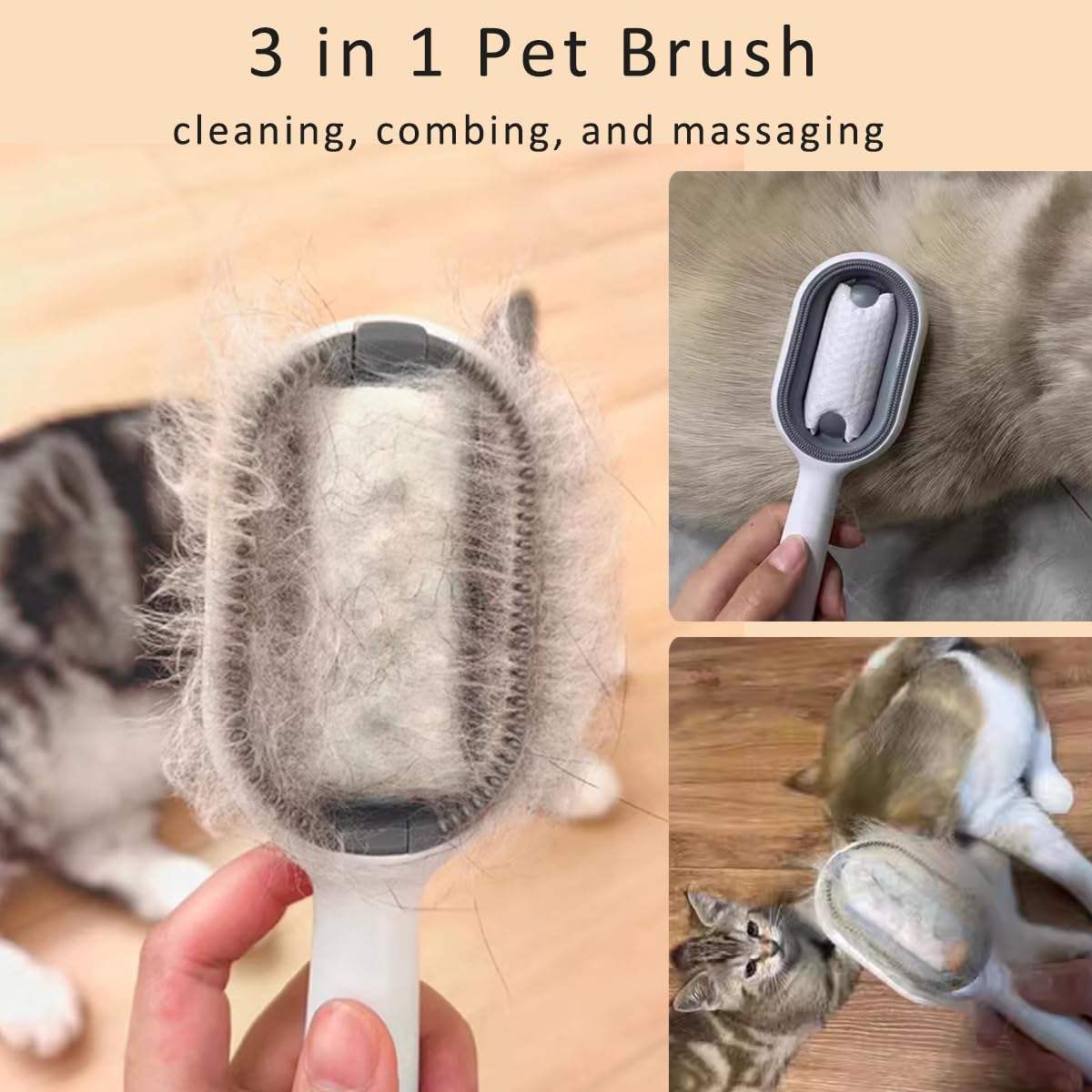 4-in-1 Cat Hair Brush with Water Tank – Premium Grooming & Cleaning Brush for Cats and Dogs