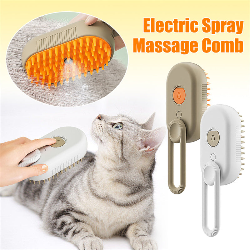 4-in-1 Steam Pet Brush with Water Tank