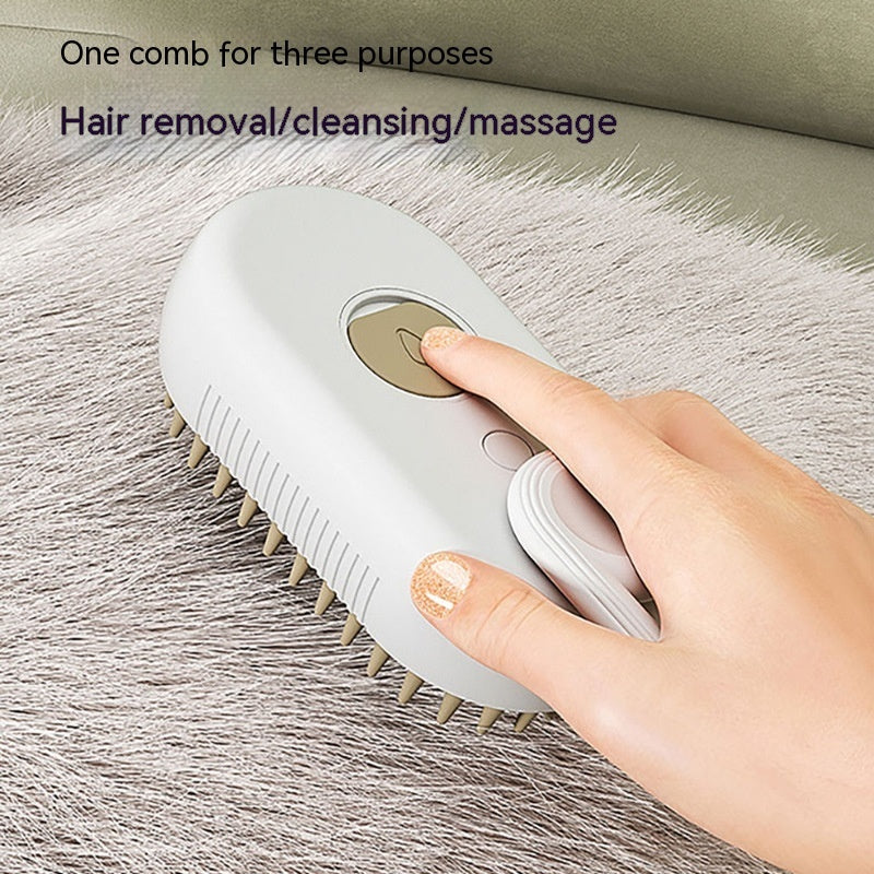 4-in-1 Steam Pet Brush with Water Tank